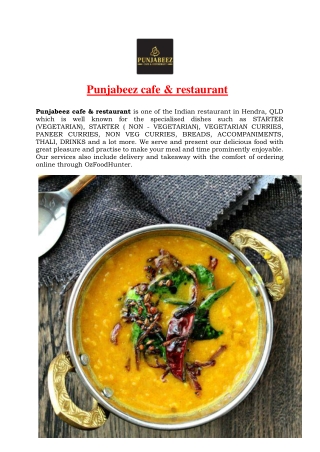 5% off - Punjabeez cafe & restaurant Menu Hendra, QLD