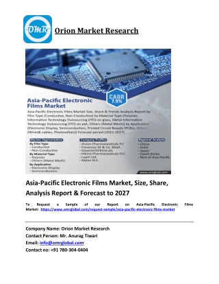 Asia-Pacific Electronic Films Market Trends, Size, Competitive Analysis and Fore