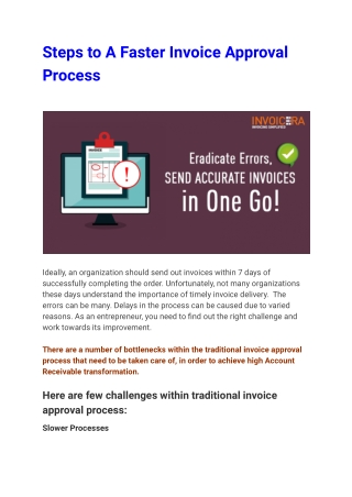 Steps to A Faster Invoice Approval Process