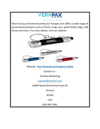 Buy Promotional Products Online | Verapax.com