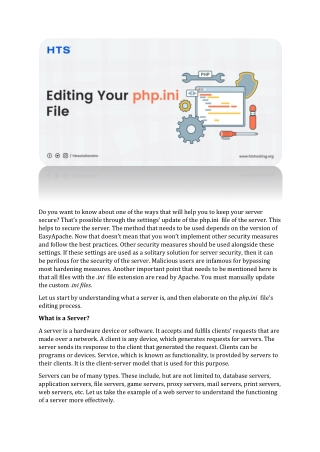 Editing Your php.ini File