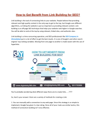 How to Get Benefit from Link Building for SEO_