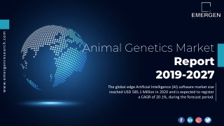 Animal Genetics Market share, Demand, Growth, Business Analysis