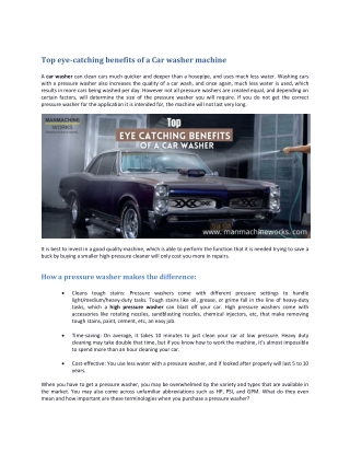 Pdf-the top eye catching benefits of-car-washer-by-manmachineworks