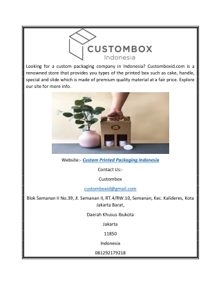 Packaging Online Store | Customboxid.com