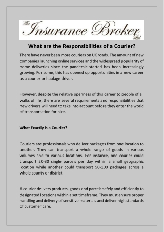 What are the Responsibilities of a Courier