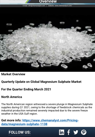 Magnesium Sulphate Prices, News, Demand & Supply | ChemAnalyst