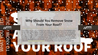 Why Should You Remove Snow From Your Roof? | Naples-roofing