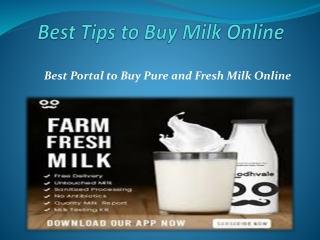 Best Tips to buy Milk from Online Portals