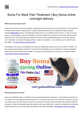 Soma For Back Pain Treatment  Buy Soma online overnight delivery