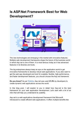Is ASP.Net Framework Best for Web Development_