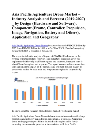 Asia Pacific Agriculture Drone Market