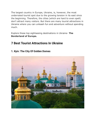 Top 7 Most Beautiful Places to Visit in Ukraine | Things to do in Ukraine