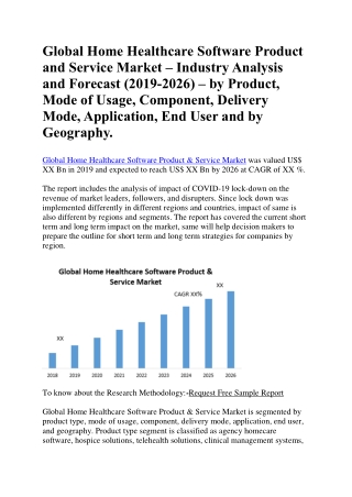 Global Home Healthcare Software Product and Service Market