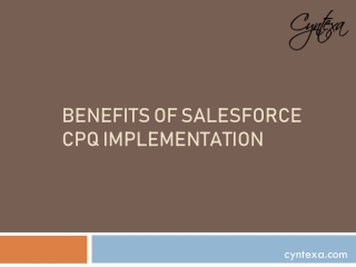 Benefits of Salesforce CPQ Implementation