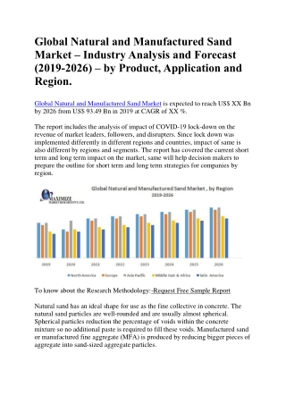 Global Natural and Manufactured Sand Market