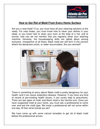 How to Get Rid of Mold From Every Home Surface