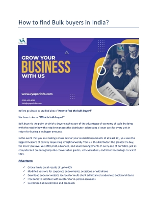 How to find Bulk buyers in India-ppt
