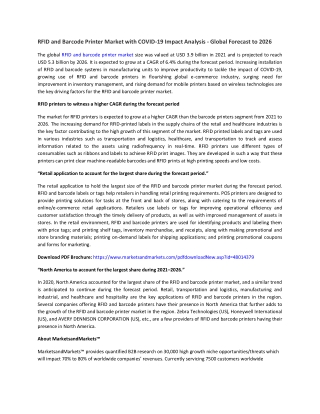 RFID and Barcode Printer Market with COVID-19 Impact Analysis
