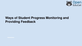 Ways of Student Progress Monitoring and Providing Feedback (1)