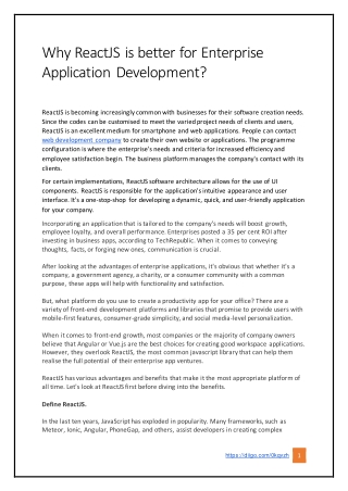 Why ReactJS is better for Enterprise Application Development?