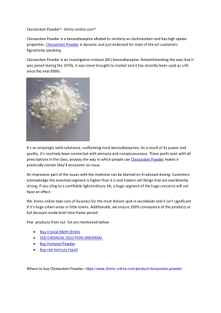 Clonazolam Powder^- 3mmc-online.com