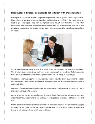 Heading for a divorce You need to get in touch with these solicitors