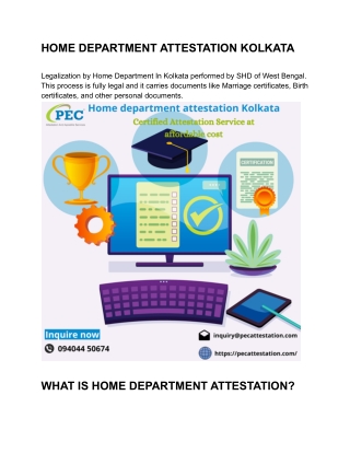 Home department attestation Kolkata