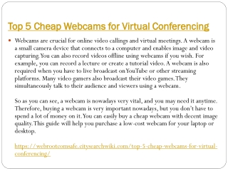 Top 5 Cheap Webcams for Virtual Conferencing