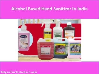 Alcohol Based Hand Sanitizer In India