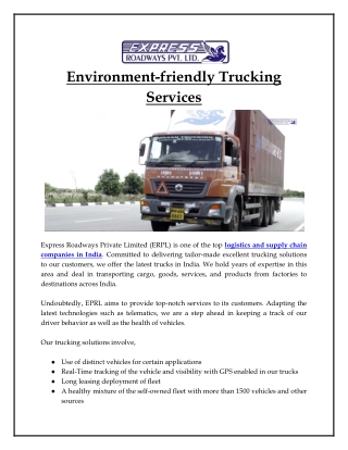 Environment-friendly Trucking Services - Express Roadways