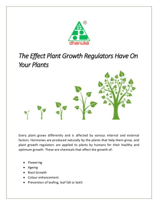 The Effect Plant Growth Regulators Have On Your Plants