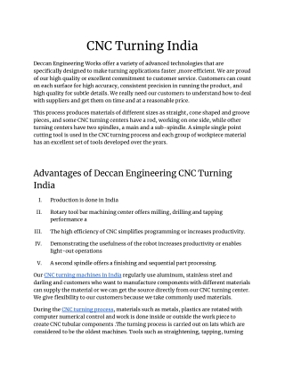 CNC Turning India