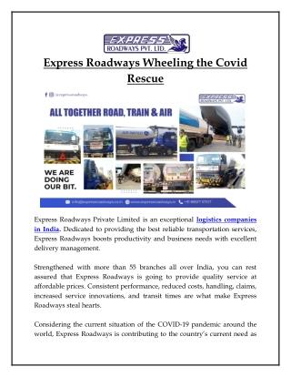 Express Roadways Wheeling the Covid Rescue