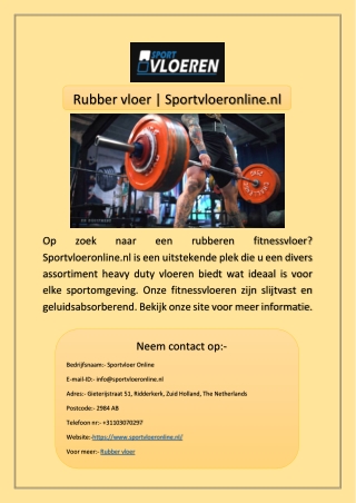 Rubber vloer | Sportvloeronline.nl