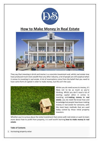How to Make Money in Real Estate