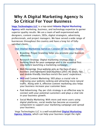 Why A Digital Marketing Agency Is So Critical For Your Business