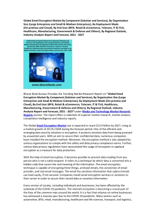 Global Email Encryption Market Forecast 2021 - 2027