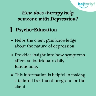 How Does Therapy Help someone with Depression