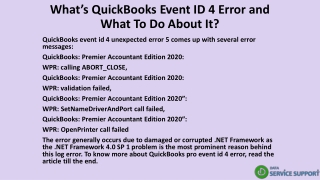 What’s QuickBooks Event ID 4 Error and What To Do About It?