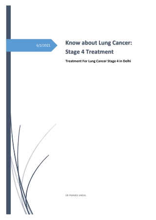 Treatment for Lung Cancer Stage 4 in Delhi