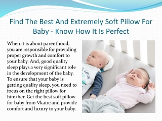 Find The Best And Extremely Soft Pillow For Baby - Know How It Is Perfect