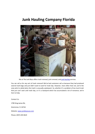 Junk Hauling Company Florida