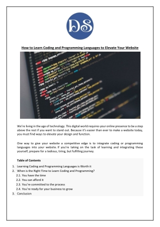 How to Learn Coding and Programming Languages to Elevate Your Website