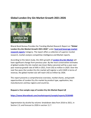 Global London Dry Gin Market Growth 2021-2026