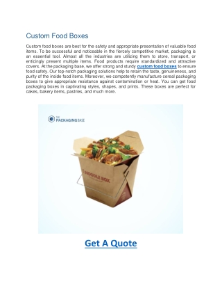 Custom Food Boxes-Chinese Take Out Boxes