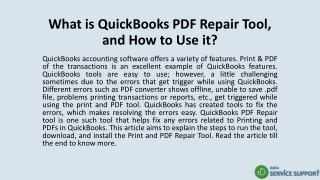 What is QuickBooks PDF Repair Tool, and How to Use it?