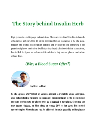 The Story behind Insulin Herb