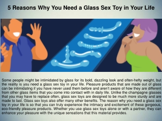 5 Reasons Why You Need a Glass Sex Toy in Your Life