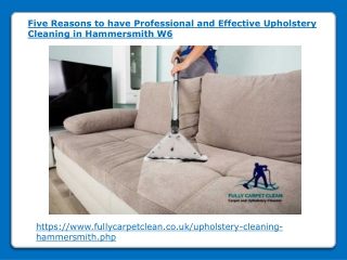 Five Reasons to have Professional and Effective Upholstery Cleaning